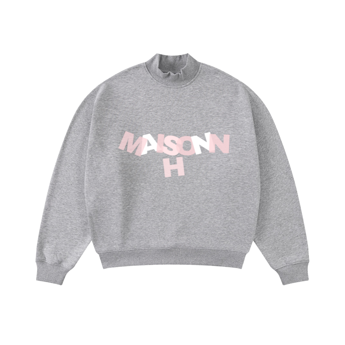 370GSM  Unisex Raw-Edge Ripped French Terry PP-Sprayed Sweatshirt Heathered Grey